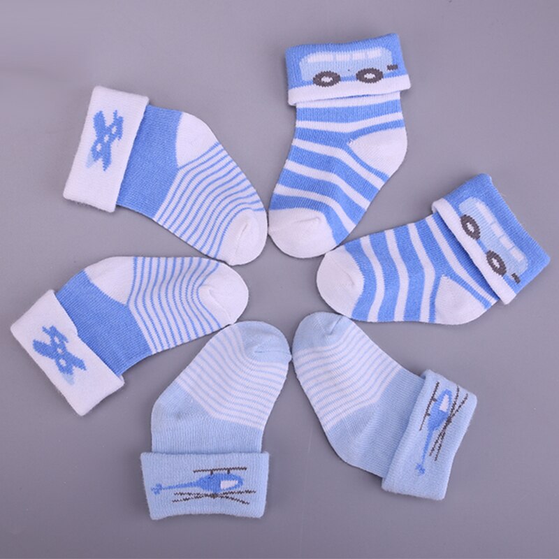 Gooulfi unisex Baby Socken Neugeborenen 3 Paare viel Karikatur Blumen- freundlicher Socken Pack Sommer Gestrickte Baumwolle Baby Jungen Socken 6-12 monate