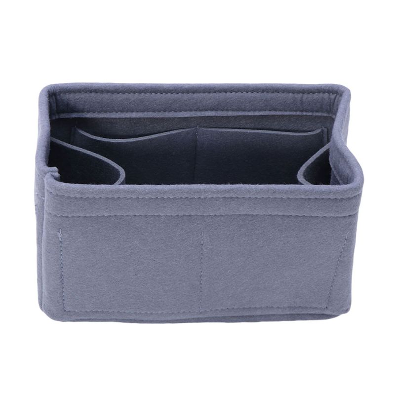 Nowe wielofunkcyjne kobiety filc wkładka torba makijaż torby kosmetyczne podróż wewnętrzna torebka przenośna torebka do przechowywania organizator Tote S/M/L: SZARY / S