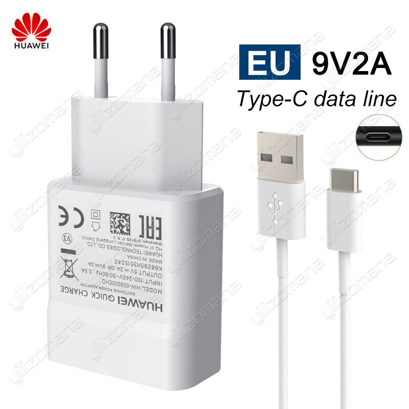 Original Huawei Fast Charger 5V/2A 9V/2A QC 2.0 USB Quick Charging For Huawei P8 P9 Plus Lite Honor 8 9 Mate 8 10 Nova 2 2i 3 3i: 9V2A Add Type-C
