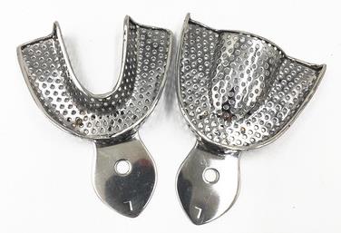 Dental Metal Impression Trays Stainless Steel Impression Tray With Holes Quarter ,Anterior, Small, Medium,Large: large