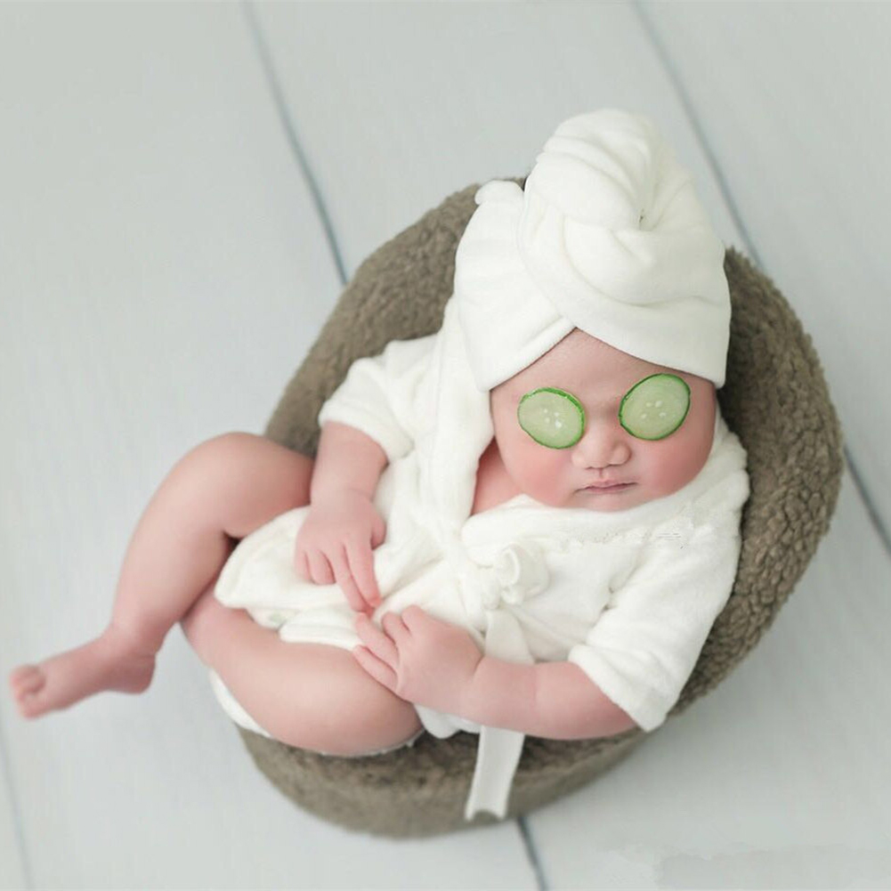 Soft Newborn Baby Plush Photography Props Scarf Bathrobe Shower Costume photography Baby props full moons hundred days sets