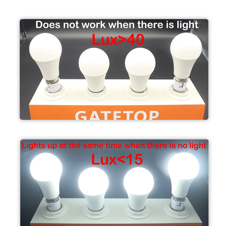 1 Stück LED-Lampe, Lichtsensor-Kontrollbirne, AC 220 V, 110 V, 10 W, E27, B22, Dämmerung bis Morgendämmerung, Glühbirne für Höhle Eingang der unterirdischen Garage