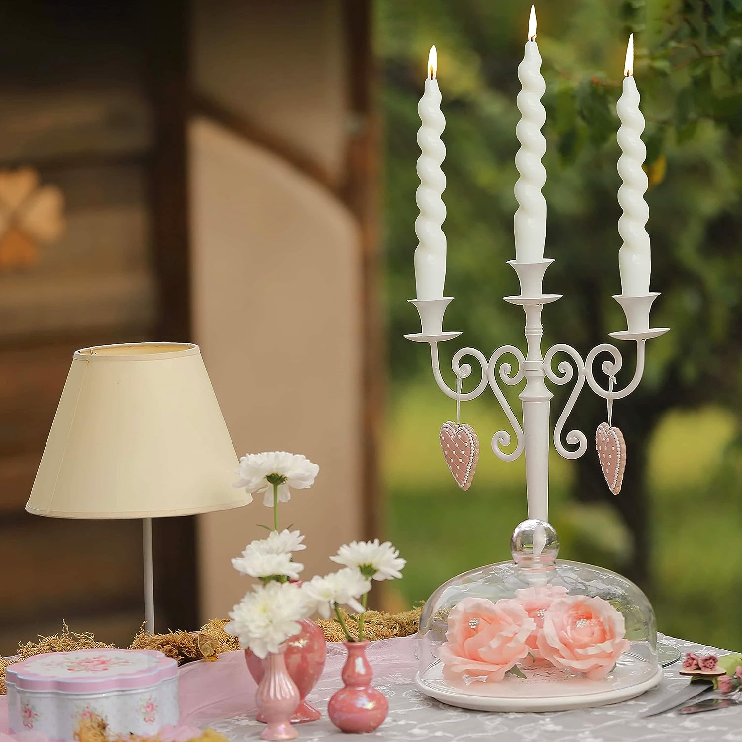 Set of 2 Spiral Taper Dinner Candles Unscented Twisted Candlesticks for Home Decor