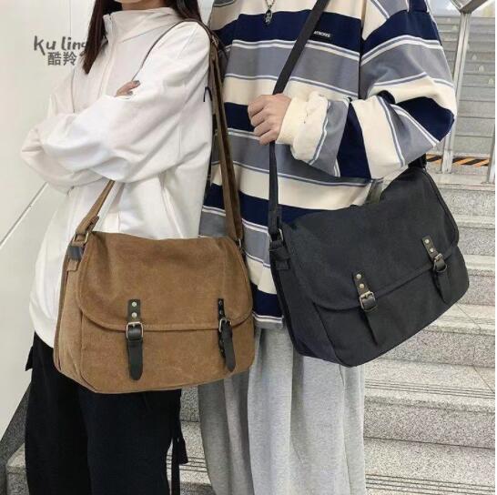Crossbodytassen van canvas met grote capaciteit, casual handtassen voor heren, vintage schoudertas, messenger bag, vrijetijdstas, studententas, tas, bolsos
