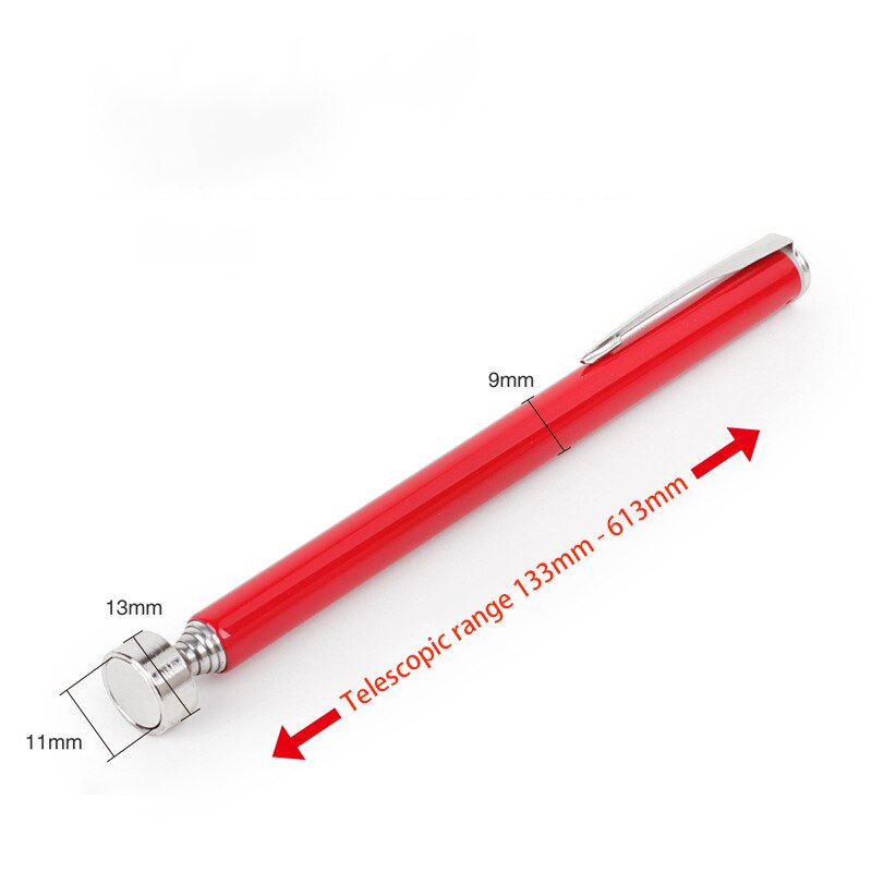 Mini Portable Telescopic Magnetic Magnet Pen Handy Tools Capacity For Picking Up Nut Bolt Extendable Pickup Rod Stick Car Tools: 5LB Red