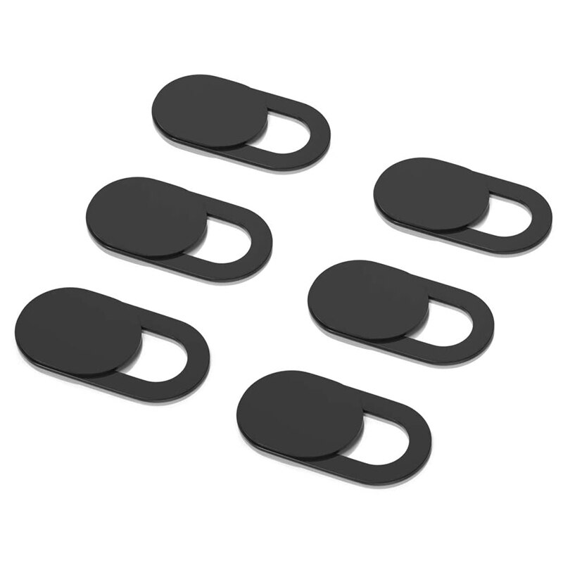 3 6 9 12 PACK Universal Webcam Shutter Laptop Phone Front Web Camera Cover Slider Ultra Thin Portable Privacy Sticker Protection: Black - 6 Pack