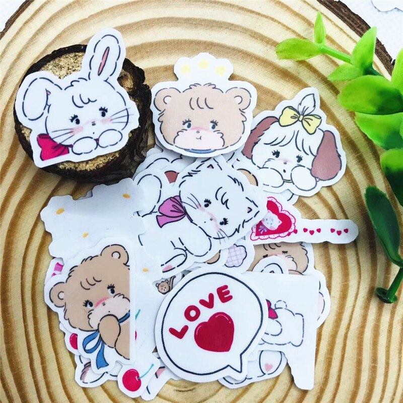 40 cute animal stickers crafts scrapbook decoration stickers DIY cute stationery