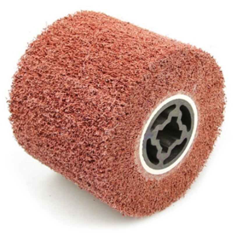 HLZS-120x100x19Mm Niet-geweven Nylon Flap Brush Satin Tekening Polijsten Ontbramen Drum Wiel Voor Roestvrij Staal
