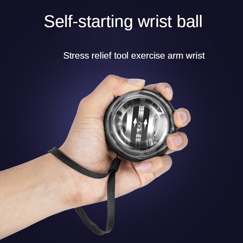Bola de agarre de arranque automático para muñeca, Bola de agarre de descompresión, ejercicio de tono de vibración, bola centrífuga muscular del brazo, bola giroscópica de descompresión