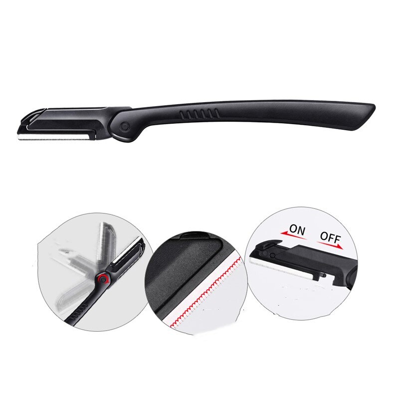 1 ud. Cortadora de cejas portátil cortador de pelo Facial dar forma ceja cuchillo de afeitar hoja de acero inoxidable herramienta de maquillaje removedor de cejas