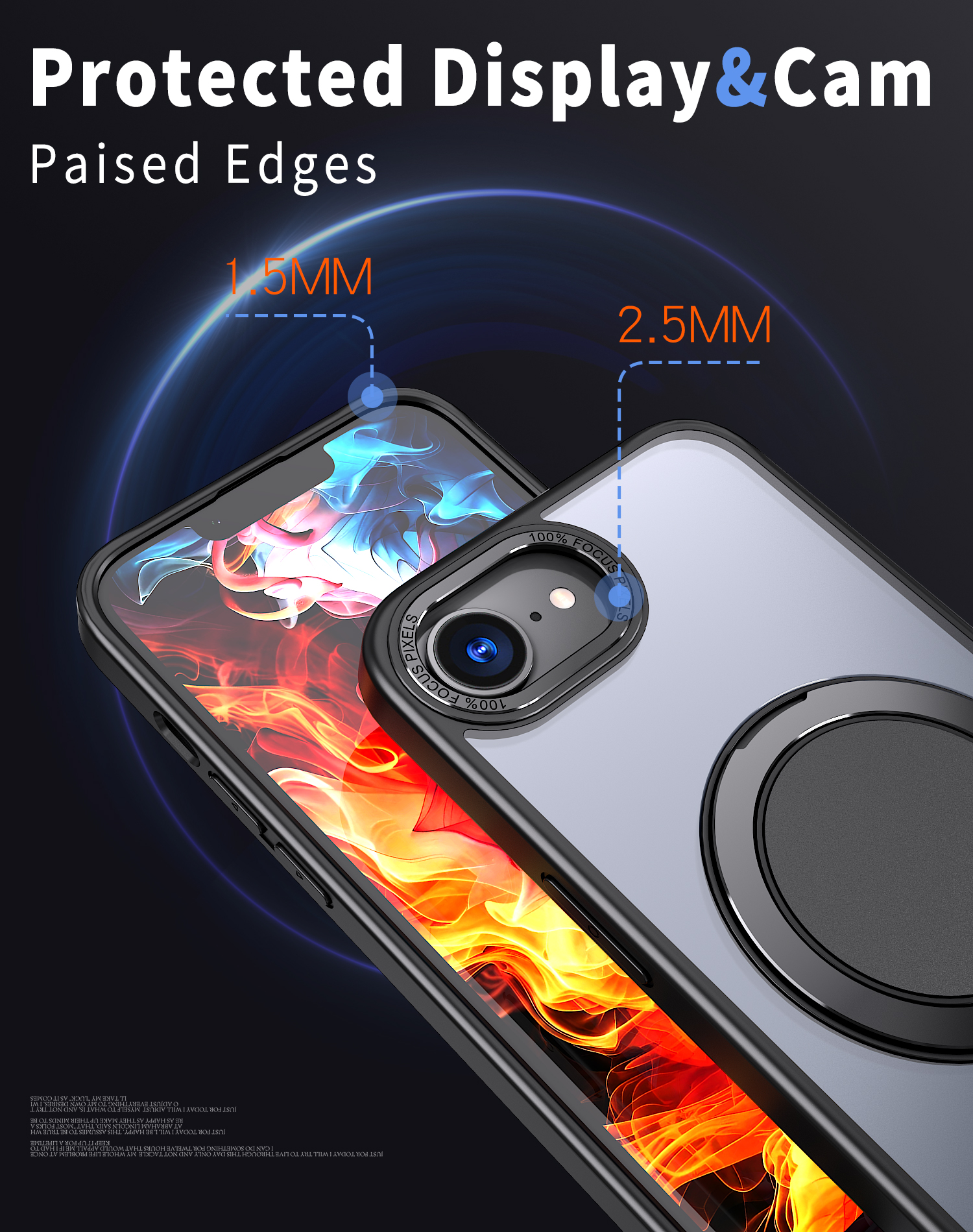 Fit iPhone 16e telefoonring metalen standaard schokbestendig hoesje, magnetisch voor iPhone 16e 2025 hoesje [compatibel met MagSafe]