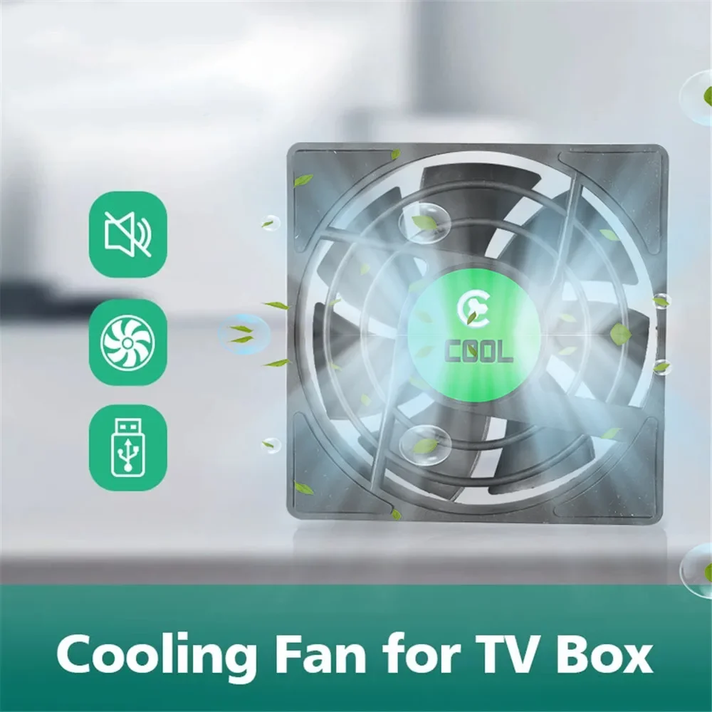 DC 5V USB Mini Lüfter 7 Flügel für TV Box Set Top Box 80x80x25mm leise TV Box Kühler mit 30cm Kabel Familie