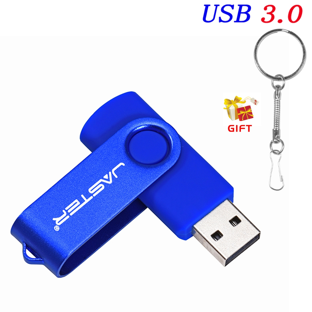 USB 3.0 USB Flash Drive 128GB Rotatable Pen Drive 64G Wedding Memory Stick 32G 16G Free Chain Pendrive 8G Silver USB Stick: DEEP BLUE / 128 GB