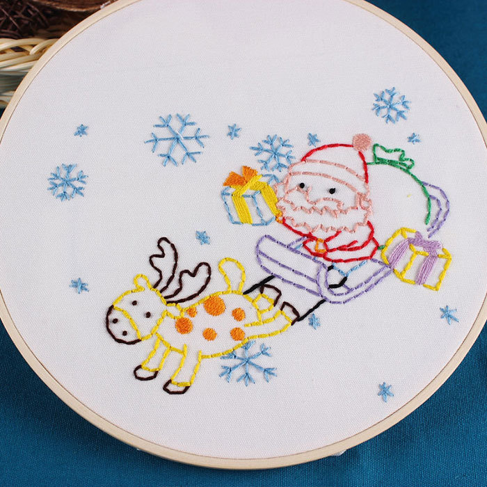 Diy Linten Borduurwerk Kits Voor Beginner Handwerken Praktijk Kits Kruissteek Muurschildering Art Home Decoratie Voldoen Sets: Santa Claus 20cm