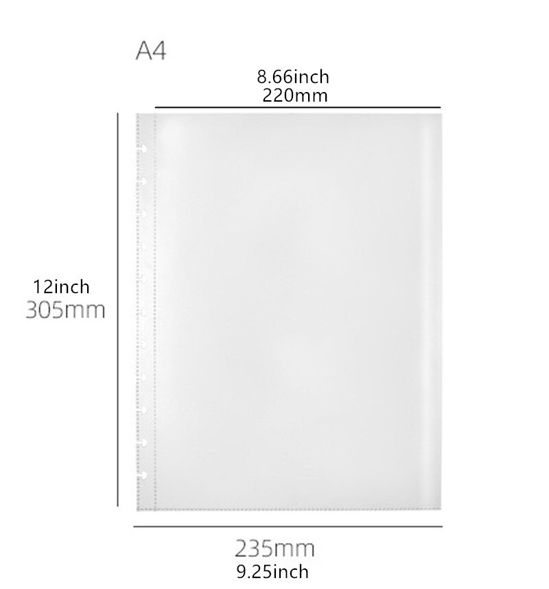 Hojas sueltas de repuesto para álbum de fotos, hojas sueltas de encuadernación en forma de seta para archivos de datos, página interior transparente, A4/A5, 25 hojas