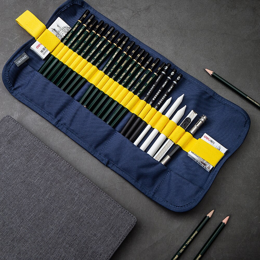 Deli Sketch Pencils Set Beginner Painting Drawing Tools Student Art Drawing Supplies Engineering Drawing Pen Set