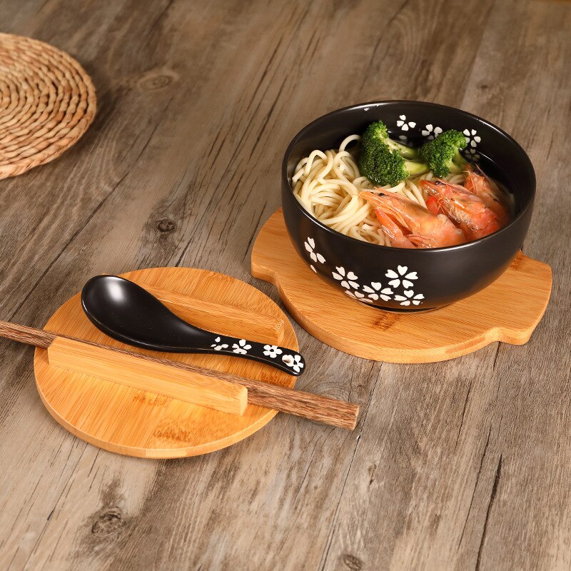 Nudelskål keramisk instant nudelskål suppeskål risskål studerende cafeteria restaurant japansk køkken bordservice  wy5