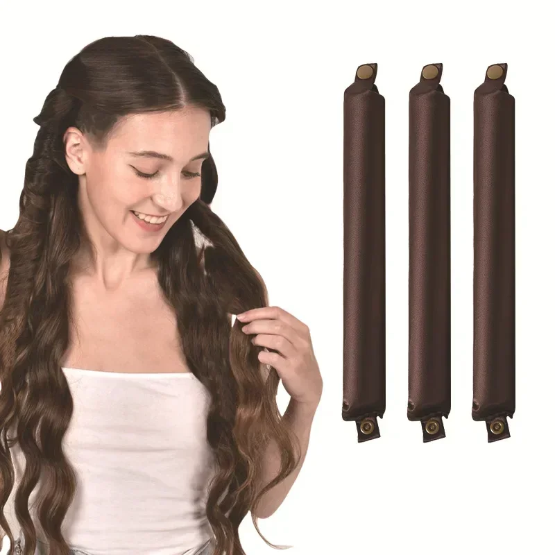 Heatless Haar Krultang Curling Rod Hoofdband Geen Warmte Haarrollers Satijn Luie Krullen Zachte Krulspelden Slapen Flexi Staven Styling Tools: Blauw