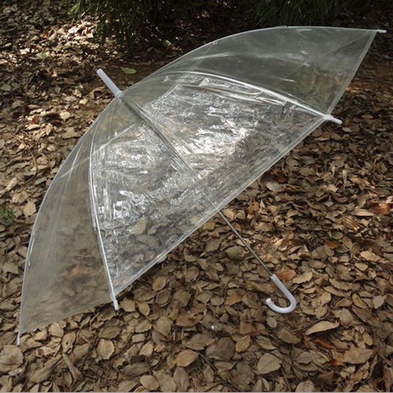 Kleurrijke Transparant Clear Paraplu Lange Steel Automatische Regen Paraplu Dome Wedding Party Favor Waterdichte