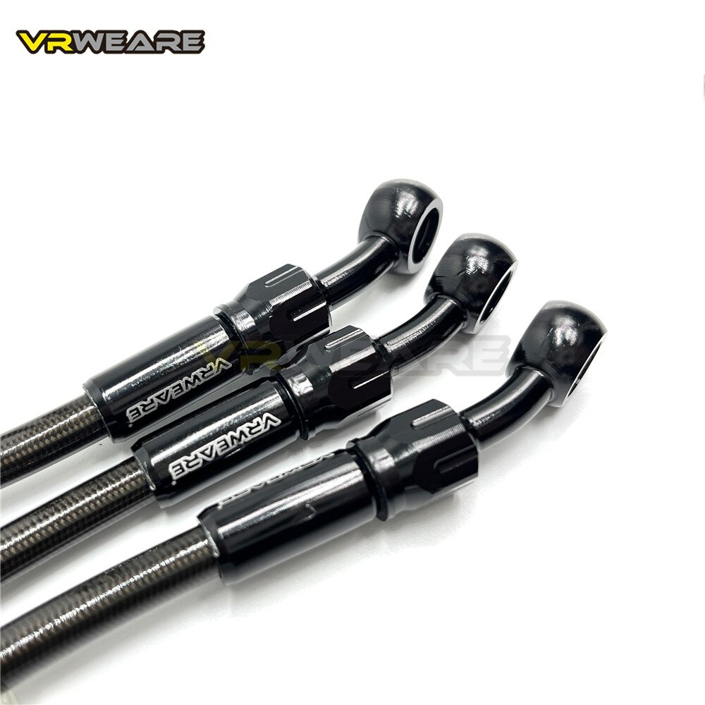 Manguera de freno de motocicleta, línea de freno trenzada de acero inoxidable con banjo giratorio de 360 grados, apta para ATV Pit Dirt Street Racing Bike