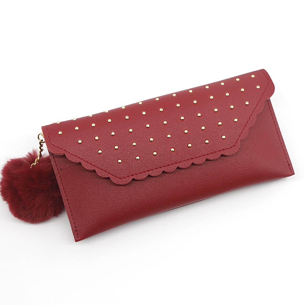 Bolso de mano de PU para mujer, cartera larga informal, monedero de grano Litchi, bolsa con cierre para muñeca, bolsillo para teléfono, tarjetero de crédito