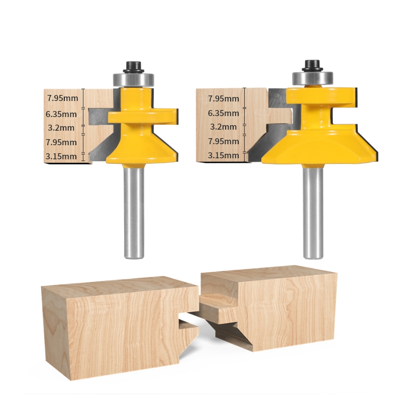 YUSUN 2 STKS Stile & Rail Assembleert Router Bit Houtbewerking Frees Voor Hout Gereedschap