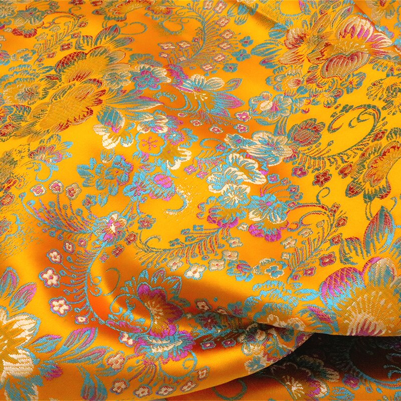Pruimenbloesem stijl Brokaat satijn Stof Damast Jacquard Kleding Kostuum Bekleding Inrichting Gordijn Kleding Materiaal DOOR meter