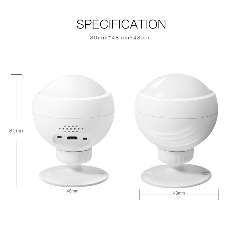 WiFi Smart Motion Sensor PIR Motion Sensor Smart Home Automation Tuya/Smart Life APP For Alexa Google Work via Alexa Google Home