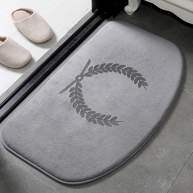 Flannel bademåtte tyk memory skum grå badeværelsestæpper absorberende toilettæppe hjem hotel brusebad prægede gulvmåtter tapis