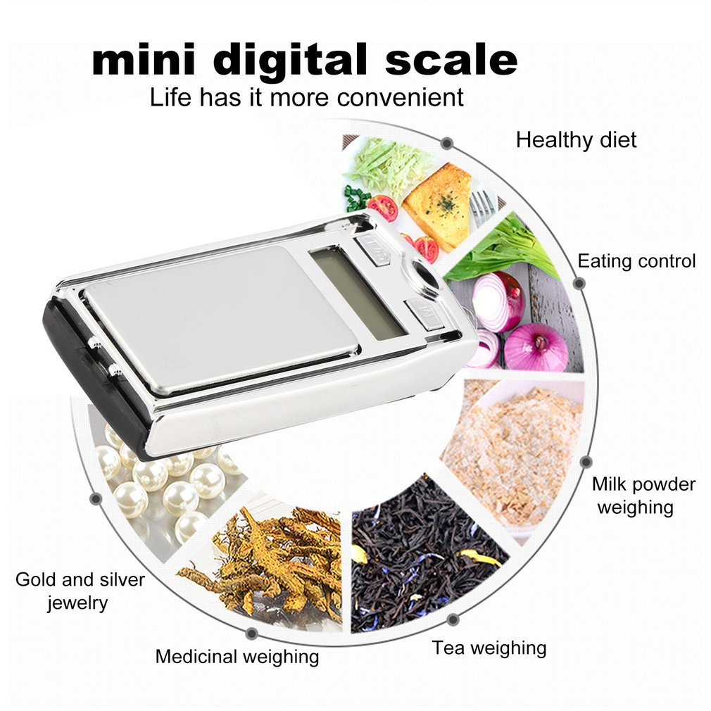 Mini Digital Pocket Scale 200g 0.01g Precision g/dwt/ct Weight Measuring for Kitchen Jewellery Pharmacy Tare Weighing