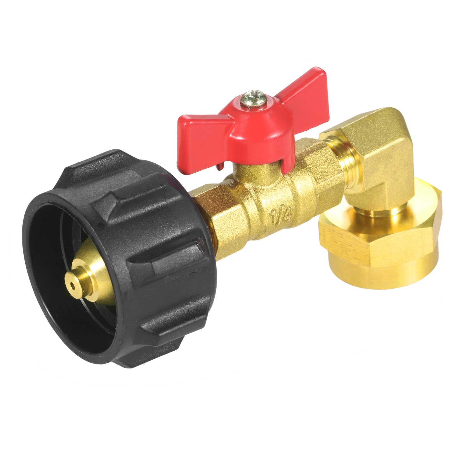 1kit QCC1 Propane Refill Elbow Adapter Brass Regulator switch ON-Off Control Valve LP Gas Refill Burner BBQ Grill 1LB Tank