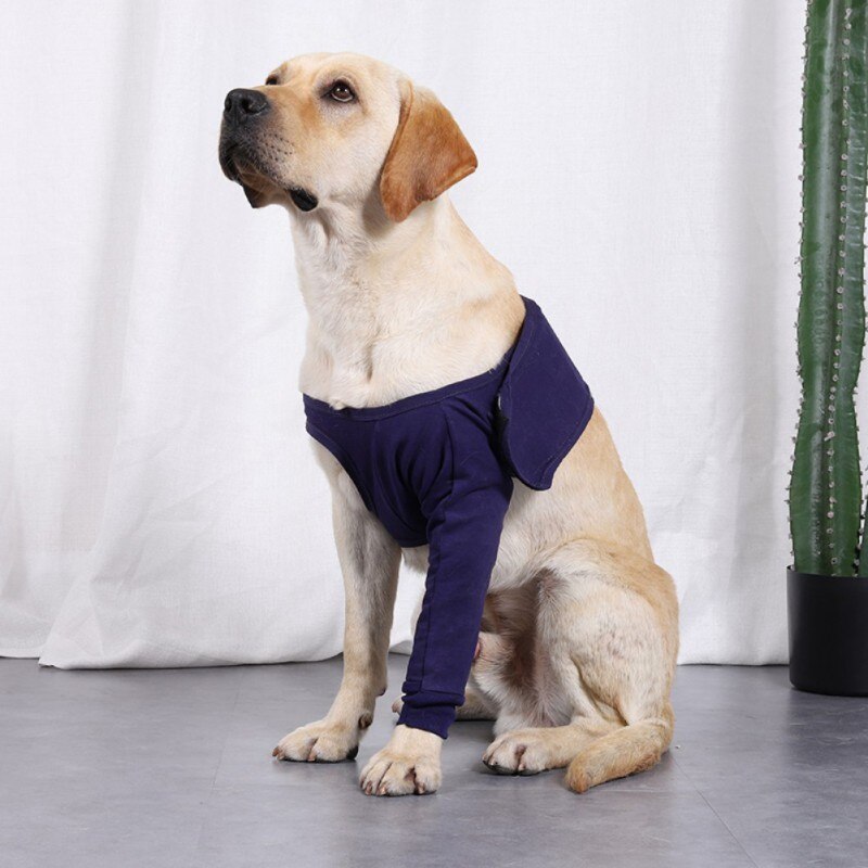 dark blue anti-licking sleeves for pet dogs can help dogs recover quickly after leg surgery