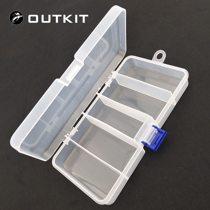 Outkit 5 Compartimenten Transparante Zichtbare Plastic Visgerei Doos Vissen Lokken Opbergdoos Case Fish Tool 17.7*93Cm