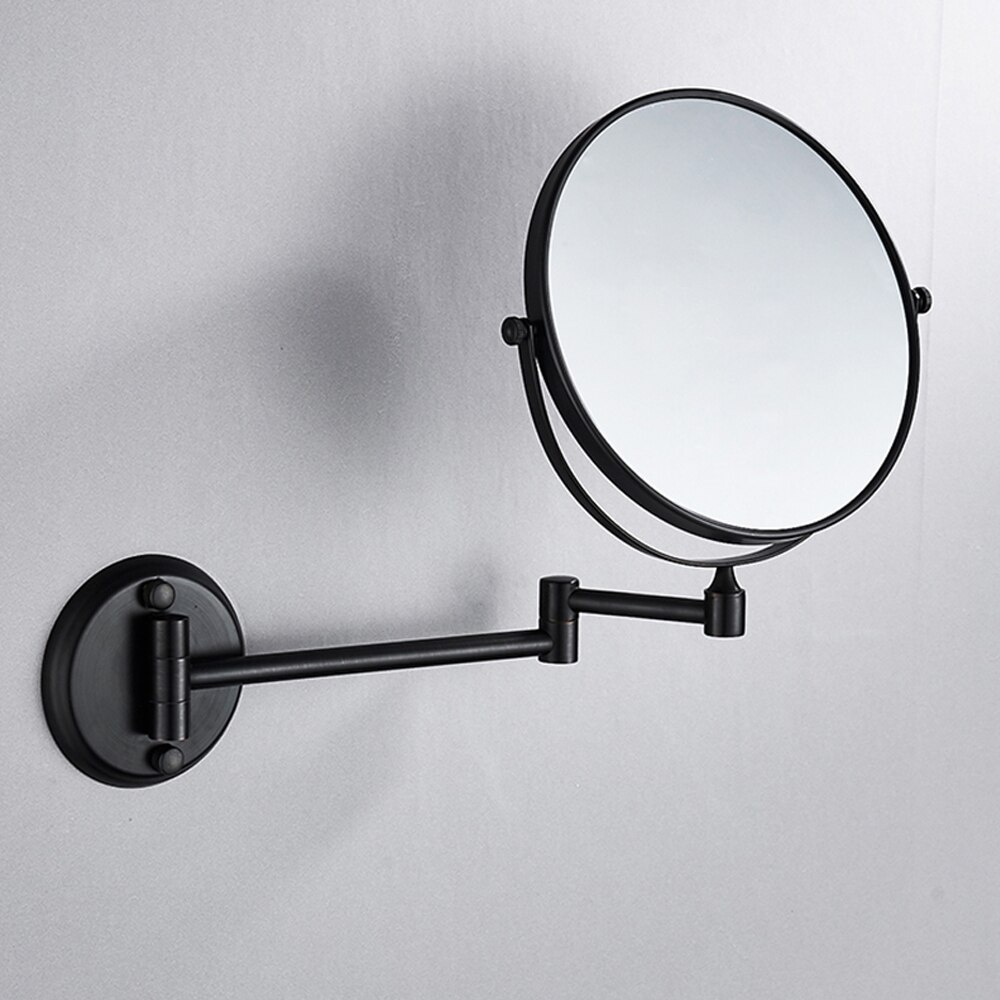 Badespejle 8 tommer folde sort badeværelsesspejl forstørrende dobbelt 2 facade makeup spejl desktop kvinder vægspejl  m37-802