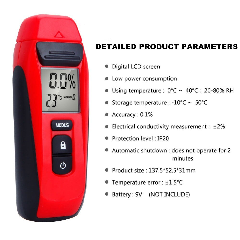 Vocht Sensor Lcd-scherm Digitale Vochtigheid 0.5% Nauwkeurigheid Vochtmeter Meten Water Test G110 Hout Vocht Tester