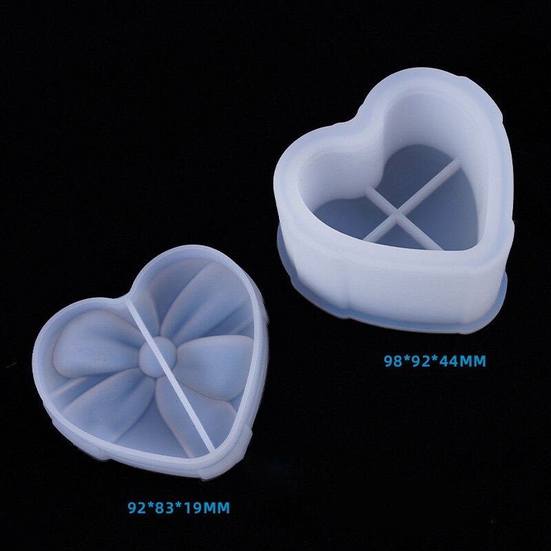 Harpiks silikoneform opbevaringsboksform til smykkefremstilling hjerteform skåret form gør det selv krystal epoxy uv box smykkeværktøj forme: 2