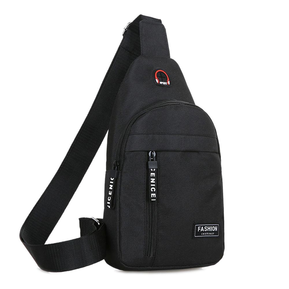 , bolso de hombro a la , bolsos de lona para hombre, bandolera, portátil, portátil, para deportes al aire libre, bolsas de pecho informales: Black