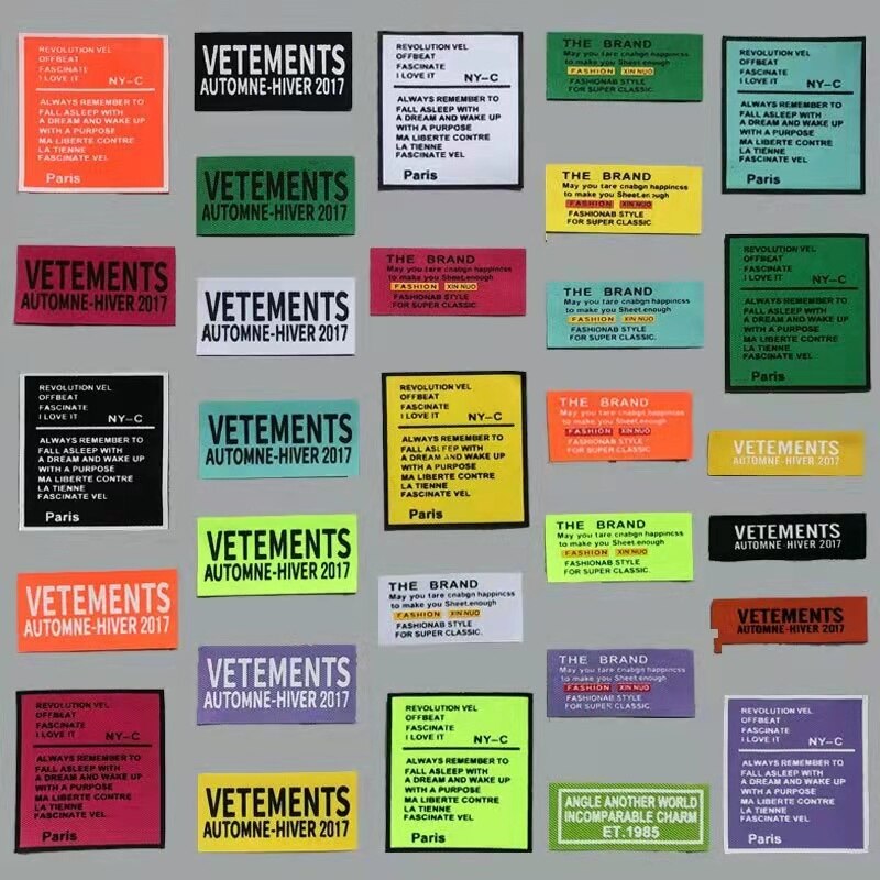 Mixed 30Pcs/Lots Soft Cloth Labels Various Letter Embroidery Hand Made Collar For Diy Knitted Printed Cotton Woven Sew Patches