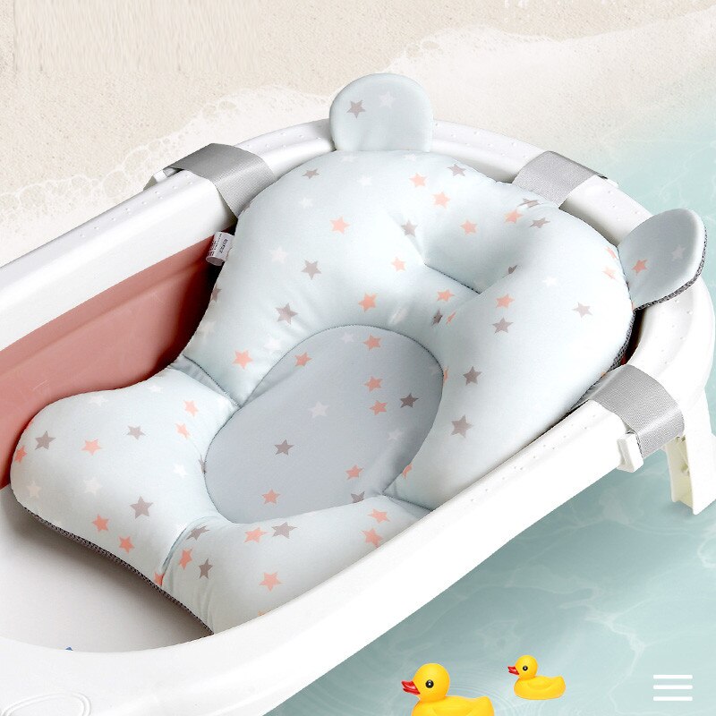Bath Assist Comfortable Baby Non-Slip Bathtub Cushion Cute Cartoon Portable Infant Shower Back Support Hands Free Baby Tubs