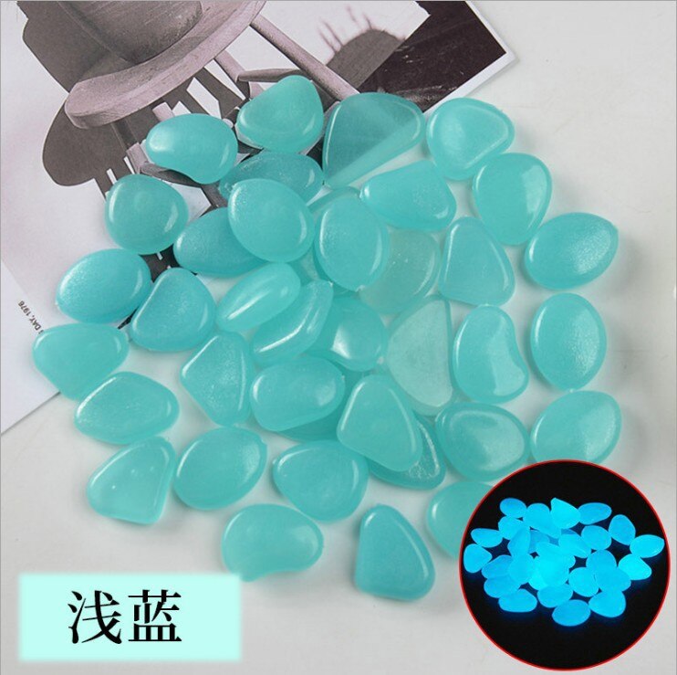 50/100 stücke Leucht Stein Glow Felsen Aquarium Mix Farbe Steine für Outdoor Gehwege Home Garten Yard Decor Fisch tank Kies Felsen: 100PCS / BLUE