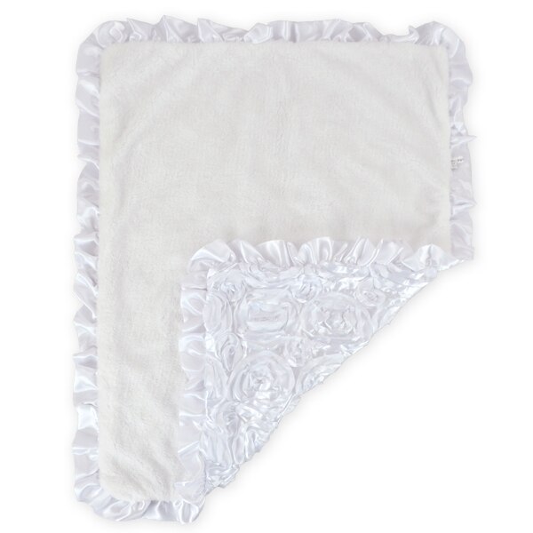 plush baby blanket newborn swaddle wrap Super Soft baby nap receiving blanket Satin Flower Rosette Baby blanket: 01