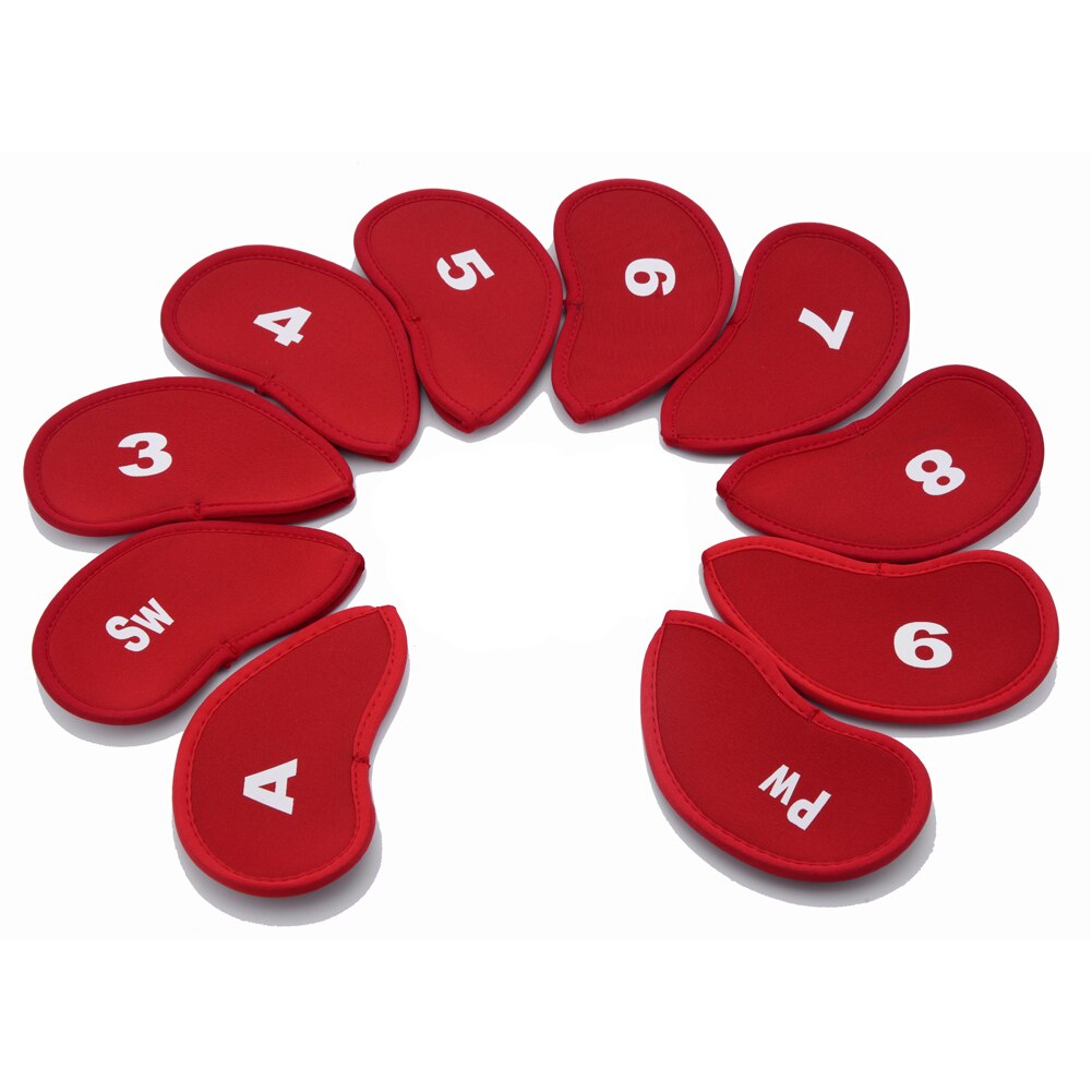 10pcs/set Anti-slip Wear Resistant Shockproof Protective Dust Proof Soft Thick Sports Golf Pole Cover Numbers Print Rod Hat