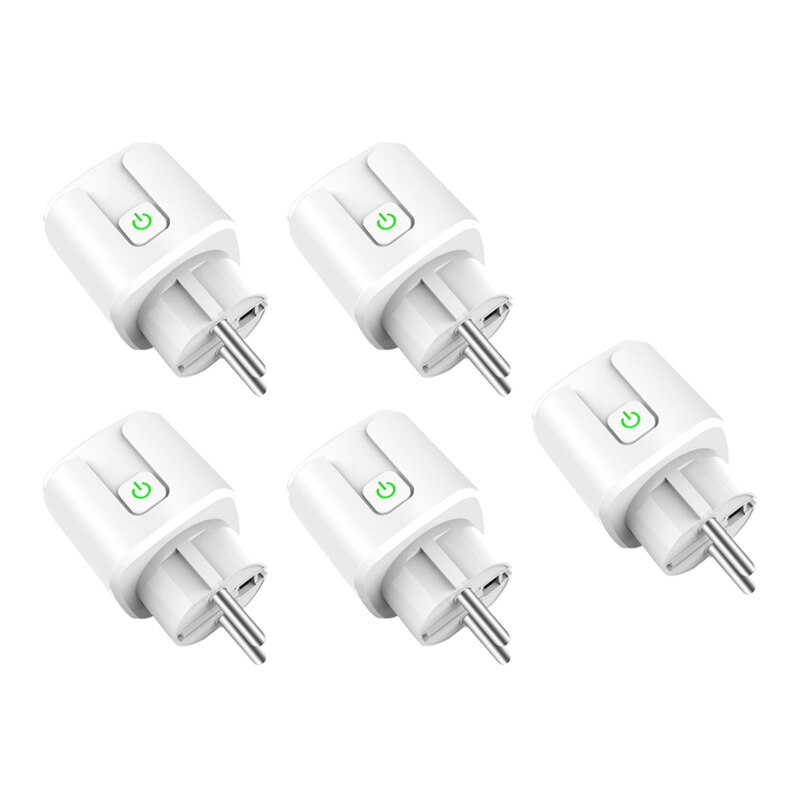 Smart Plug WiFi Socket EU 16A Power Monitor Timing Function SmartLife APP Control Wireless Socket Work With Alexa Google Home: 5PCS