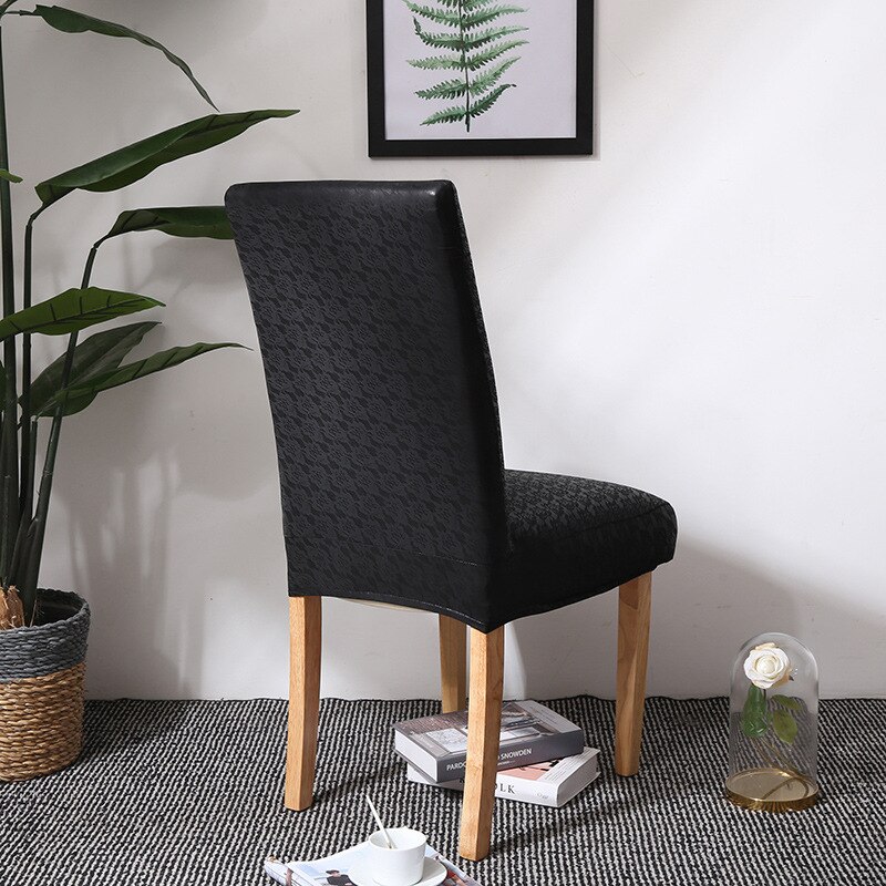 Elastic Chair Covers Home Dining Chair One-Piece Hotel PU Leather Chair Cover