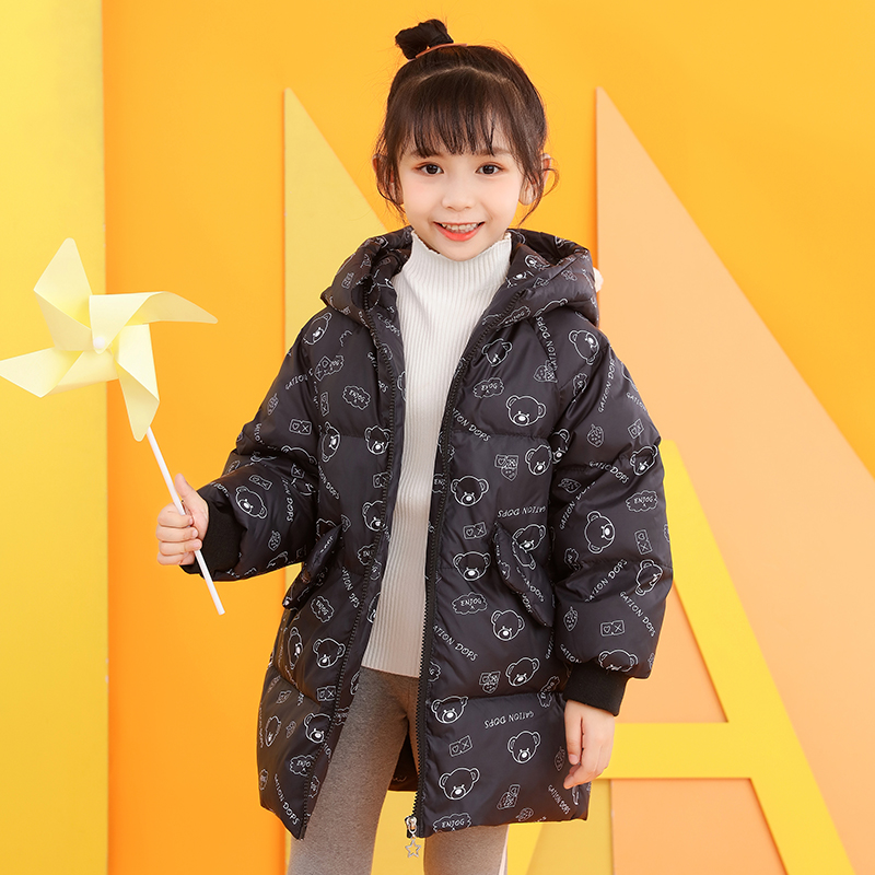 Peuter Meisje Winter Kleding Cut Konijn Hooded Jassen Voor Meisjes Cartoon Patroon Rits Baby Parka 'S &amp; Down