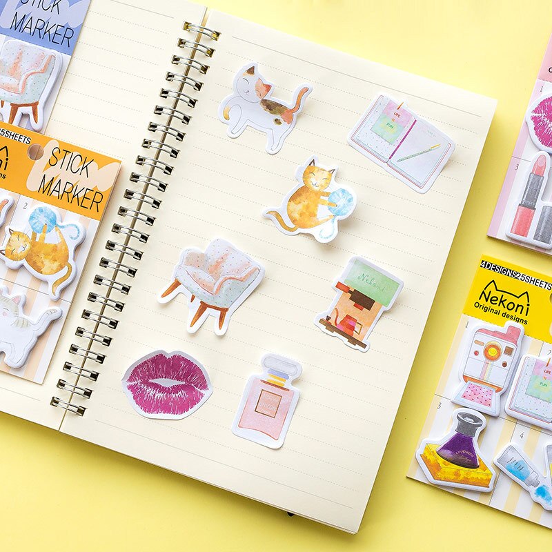 20 sets/1 partij Kawaii Kat Planeet Memo Pad Sticky Notes Escolar Papelaria School Supply Bladwijzer notepad Label