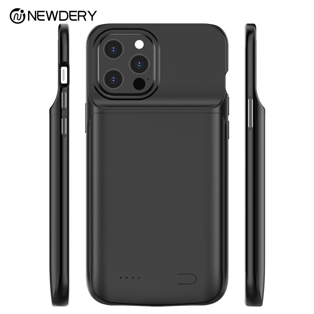 Newdery custodia di ricarica portatile per il iphone 12 mini 4700mAh Molle di TPU + PC di progettazione caso di alimentazione per iphone 12/12 pro ,12 pro max nero