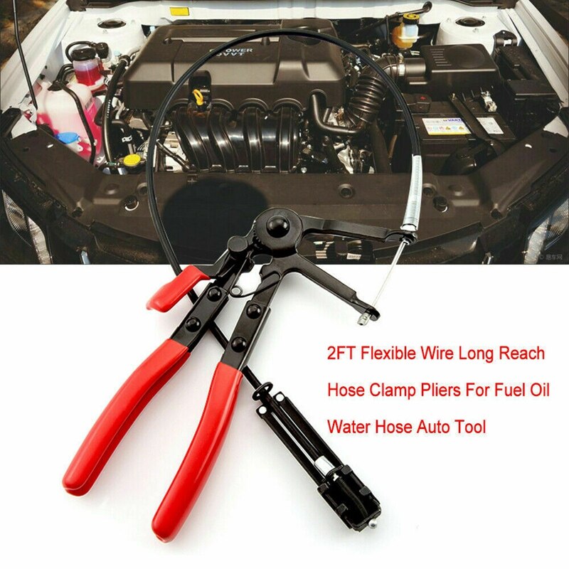 Flexible Wire Long Reach Hose Clamp Pliers for Fuel Oil Water Hose Auto Tool for Fuel, Oil and Water Hoses