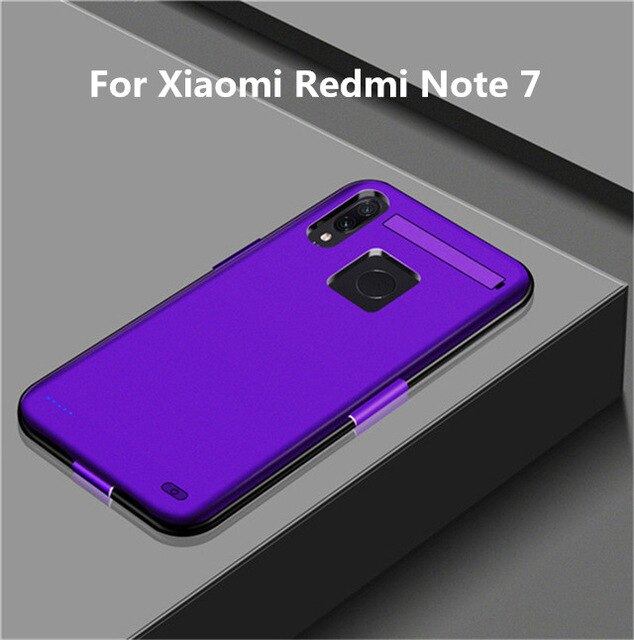 6800Mah Powerbank Batterij Opladen Cover Voor Xiaomi Redmi Note 7 Pro Draagbare Batterij Oplader Case Voor Redmi Note 7 batterij Case: Purple  for Note 7