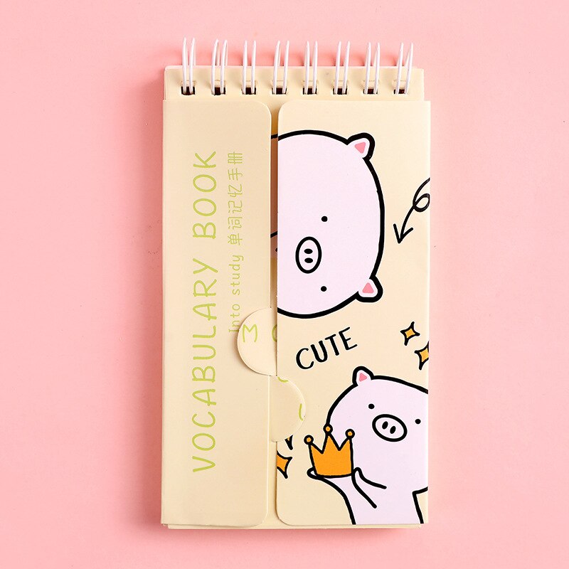 Cute little fresh word book portable portable coil book cartoon notebook study manual this kawaii supplies: Burgundy